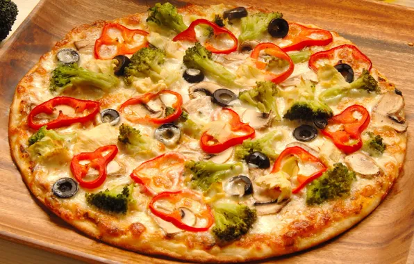 Picture greens, food, pizza, olives, food, pizza, delicious, olives, bell pepper, delicious, EDI, satisfying