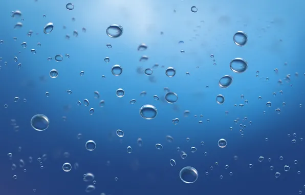 Picture sea, water, drops, bubbles, the ocean, drop, minimalism, under water, underwater
