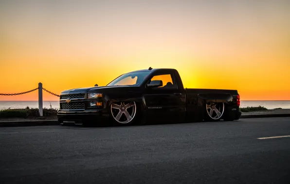 Picture car, Chevrolet, pickup, tuning, Chevy, stance, Silverado