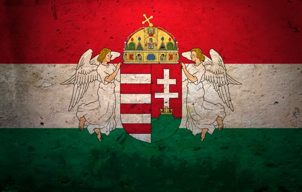 Picture color, angels, flag, coat of arms, Hungary, Hungary