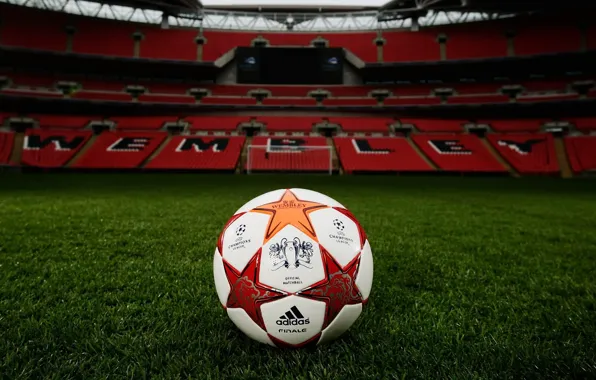 Picture field, lawn, football, the ball, gate, tribune, stadium, Champions League, Wembley, Wembley