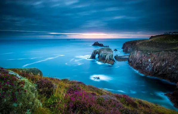 Picture sea, rocks, coast, England, England, Cornwall, Cornwall, Celtic sea, Celtic Sea, Cape land's End, Land's …