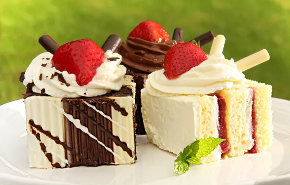 Picture food, strawberry, cream, dessert, cakes, jam, sweet, tube, glaze
