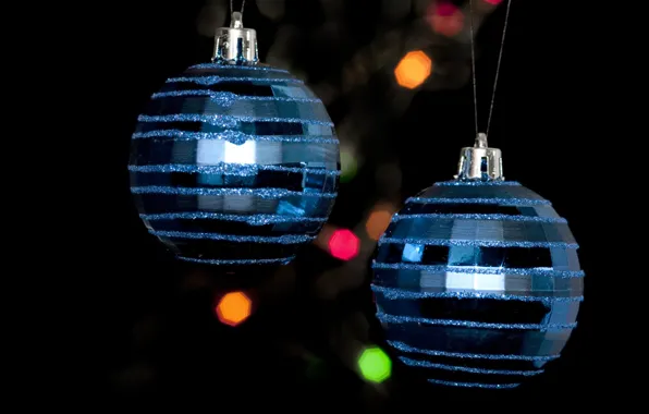 Picture holiday, black, balls, new year, Christmas, christmas, new year, bokeh