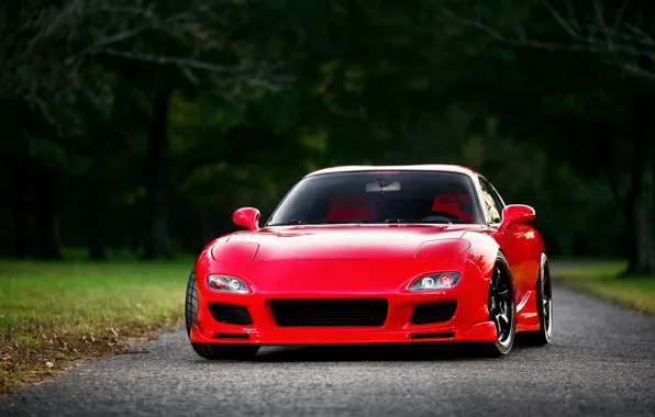 Picture red, Mazda, red, front, Mazda, RX-7