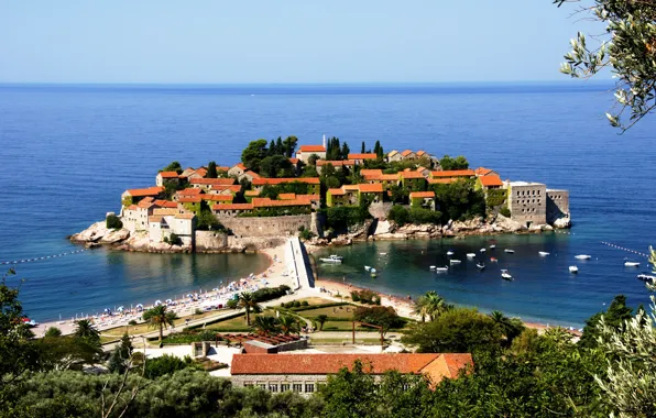 Picture sea, Adriatica, island-hotel, SV.Stefan, Montenegro, Jadran