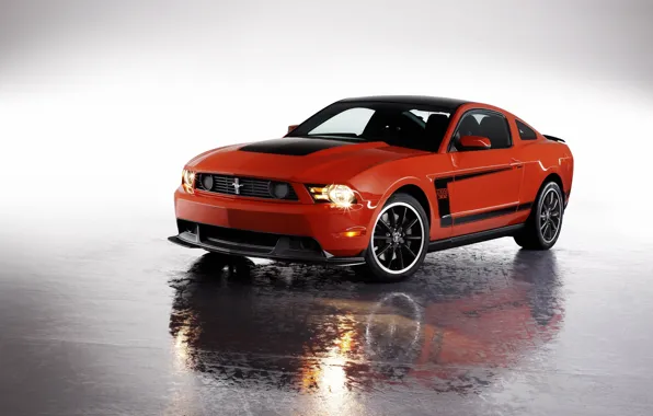 Picture red, Mustang, Ford, Ford Mustang Boss 2012