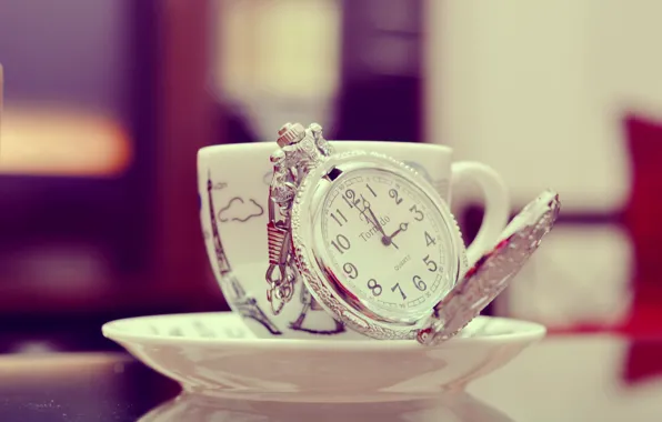 Picture watch, figures, mug, Cup, saucer