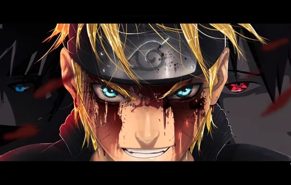 Picture look, face, blood, blood, naruto, face