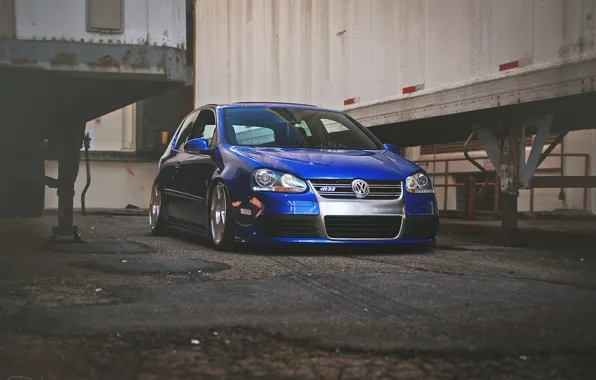 Picture blue, tuning, volkswagen, Golf, R32, golf, the front, gti