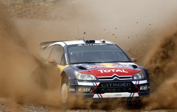 Picture Auto, the hood, Sport, Machine, Dirt, Citroen, Lights, Red Bull, WRC, Rally, Rally, The front