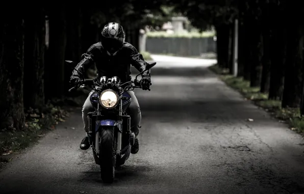 Picture road, motorcycle, helmet, biker, bike, biker
