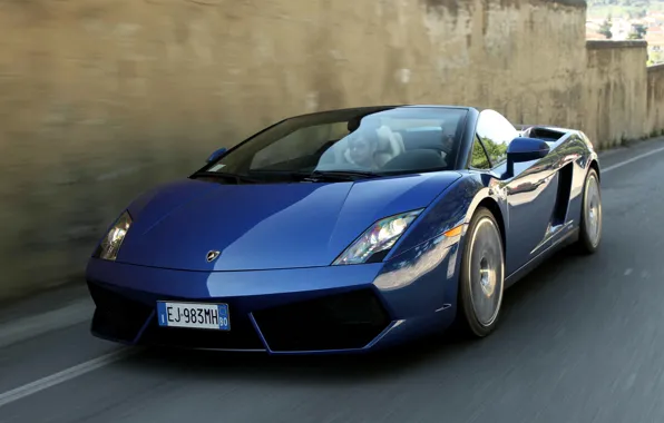 Picture car, auto, Lamborghini, Gallardo, in motion, Spyder, speed, LP550-2