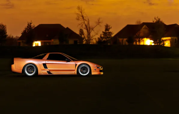 Picture sunset, home, orange, Honda, Honda, orange, Acura, Acura, NSX