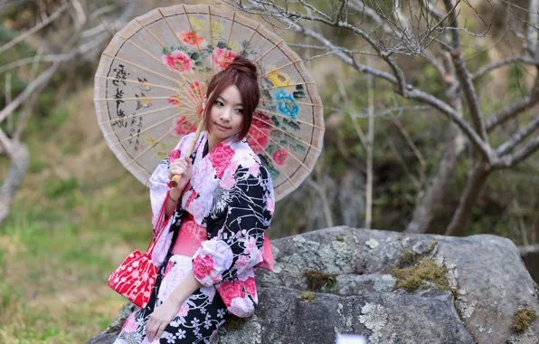 Picture girl, style, umbrella, outfit, girl, Asian, style, umbrella, Asian girl, outfit