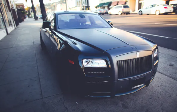Picture Rolls-Royce, Ghost, Black, Matte, Luxury