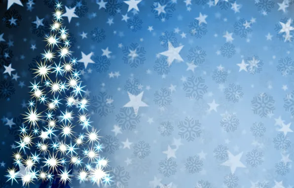 Picture snowflakes, holiday, graphics, new year, Christmas, stars, sparks, tree, christmas, new year