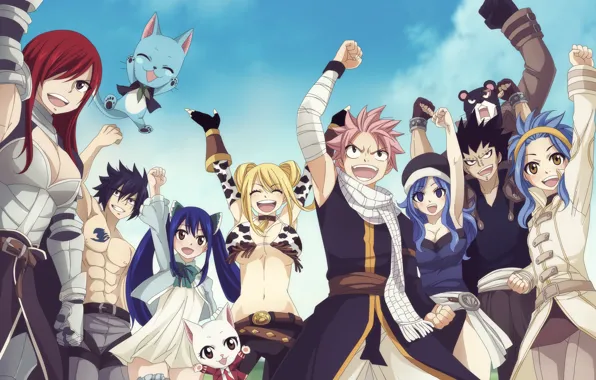 Picture girls, anime, art, guys, characters, Fairy Tail, Fairy tail