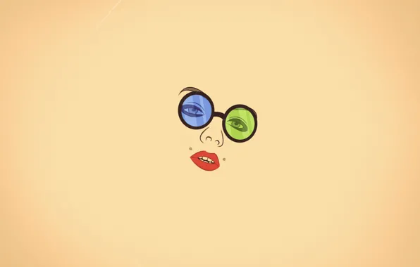 Picture look, girl, face, minimalism, piercing, glasses, lips, vanilla