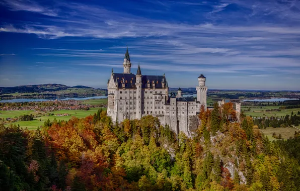 Picture autumn, forest, rock, Germany, Bayern, Germany, Bavaria, Neuschwanstein Castle, Neuschwanstein Castle