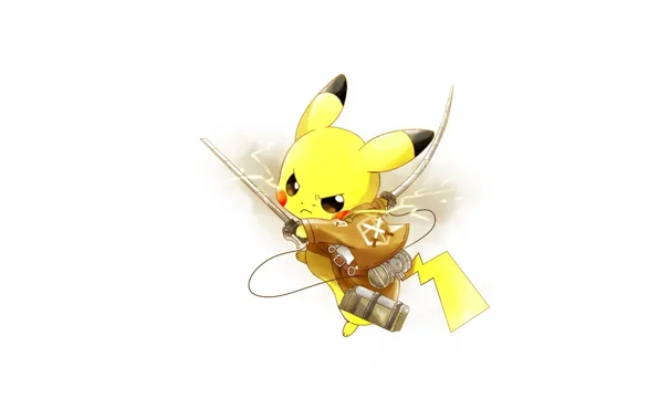Picture weapons, art, Pikachu, pokemon, attack of the titans