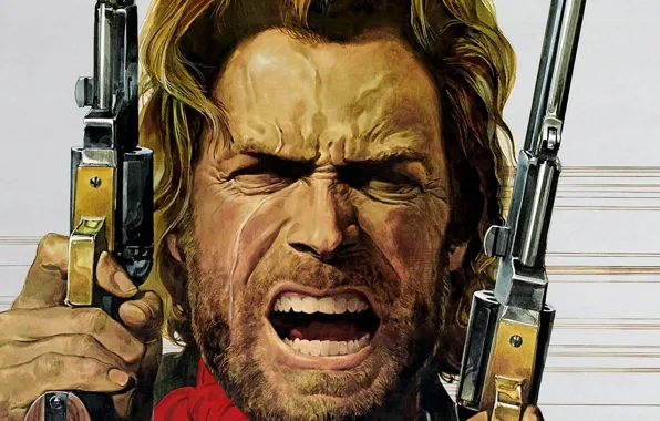 Picture face, art, revolver, Western, Clint Eastwood, Clint Eastwood, colt, josey wales