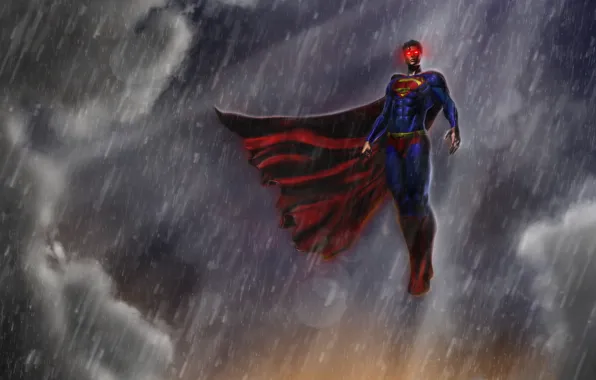 Picture rain, superman, Clark Kent, man of steel, Kal-El
