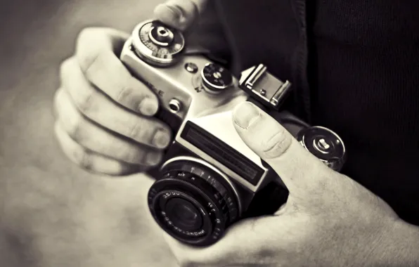 Picture photo, background, Wallpaper, black and white, hands, the camera, photographer, picture