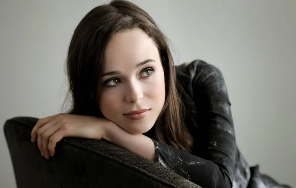 Picture Girl, Look, Girl, Eyes, Background, Actress, Brunette, Brunette, Wallpaper, Eyes, Ellen Page, Ellen Page