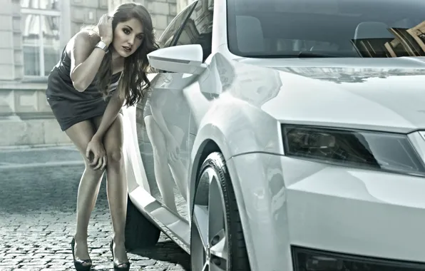 Picture Concept, white, girl, face, hair, the concept, legs, beauty, the front, Vision D, Skoda, vision …