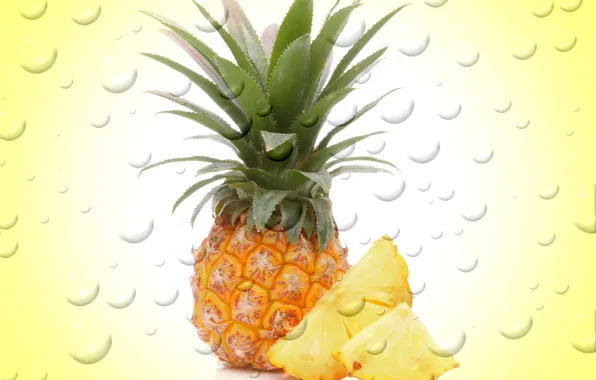 Picture drops, bubbles, background, fruit, bubbles, pineapple, background, fruit, drops, pineapple