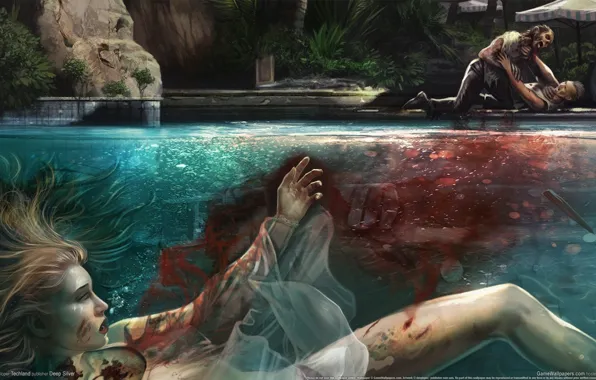 Picture water, blood, pool, the corpse, Dead Island
