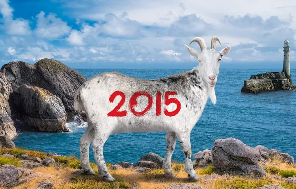 Picture landscape, new year, goat, goat, the year of the goat