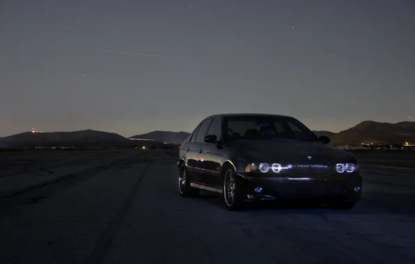 Picture black, BMW, stars, the evening, Bmw