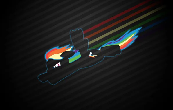 Picture flight, kindness, rainbow, silhouette, pony, My Little Pony, Rainbow Dash
