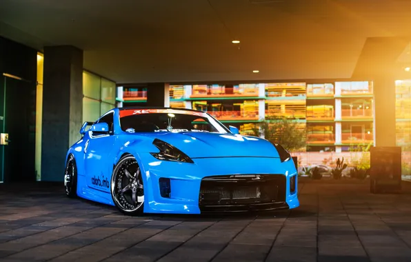 Picture car, blue, tuning, nissan 370z