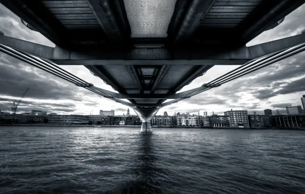 Picture England, London, river, London, England, thames, Millennium Bridge