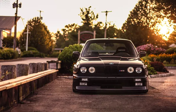 Picture BMW, black, front, E30, 3 Series, Evoked
