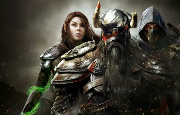 Picture girl, magic, warrior, hood, MAG, helmet, men, assassin, The Elder Scrolls Online