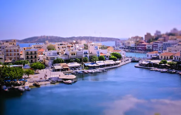 Picture the city, Bay, boats, Greece, tilt-shift, tilt-shift