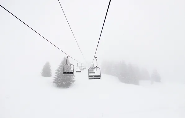 Picture winter, resort, France, lift, Morillon, ski