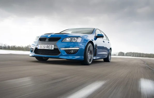 Picture Winter, Auto, Blue, Machine, Lights, Vauxhall, VXR8, The front, In Motion, tourer
