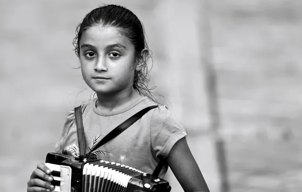 Picture girl, accordion
