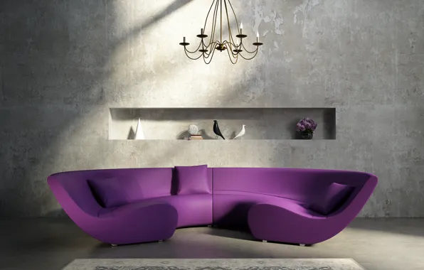 Picture flowers, sofa, wall, carpet, interior, pillow, chandelier