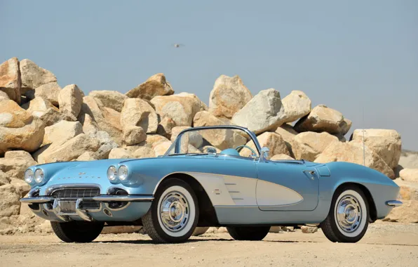 Picture auto, retro, stones, 1953, convertible, classic, chevrolet, corvette c1