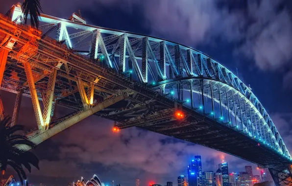 Picture night, bridge, lights, home, Australia, theatre, Sydney