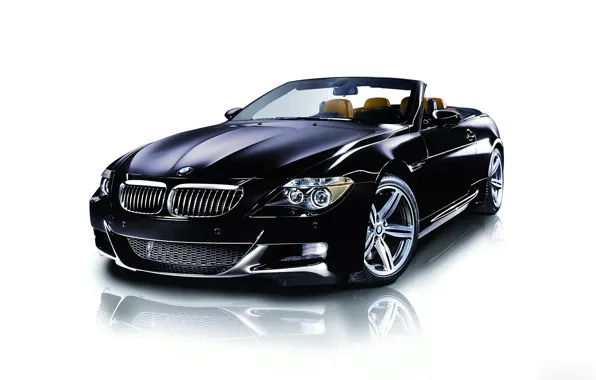 Picture 2006, BMW, BMW, white background, black, Convertible, 6-he, 6 series, M Sport