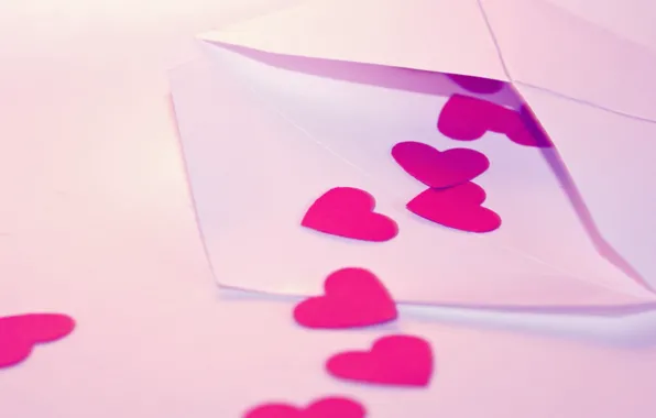 Picture letter, macro, love, mood, heart, heart, hearts, love, Valentine's day, recognition, macro, hearts, the envelope, …