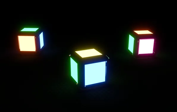 Picture color, rendering, minimalism, colors, cube, Cube, cube, render, blender, blender