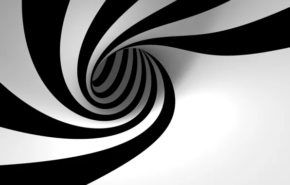 Picture Abstract, Black, White, Trippy, Swirls